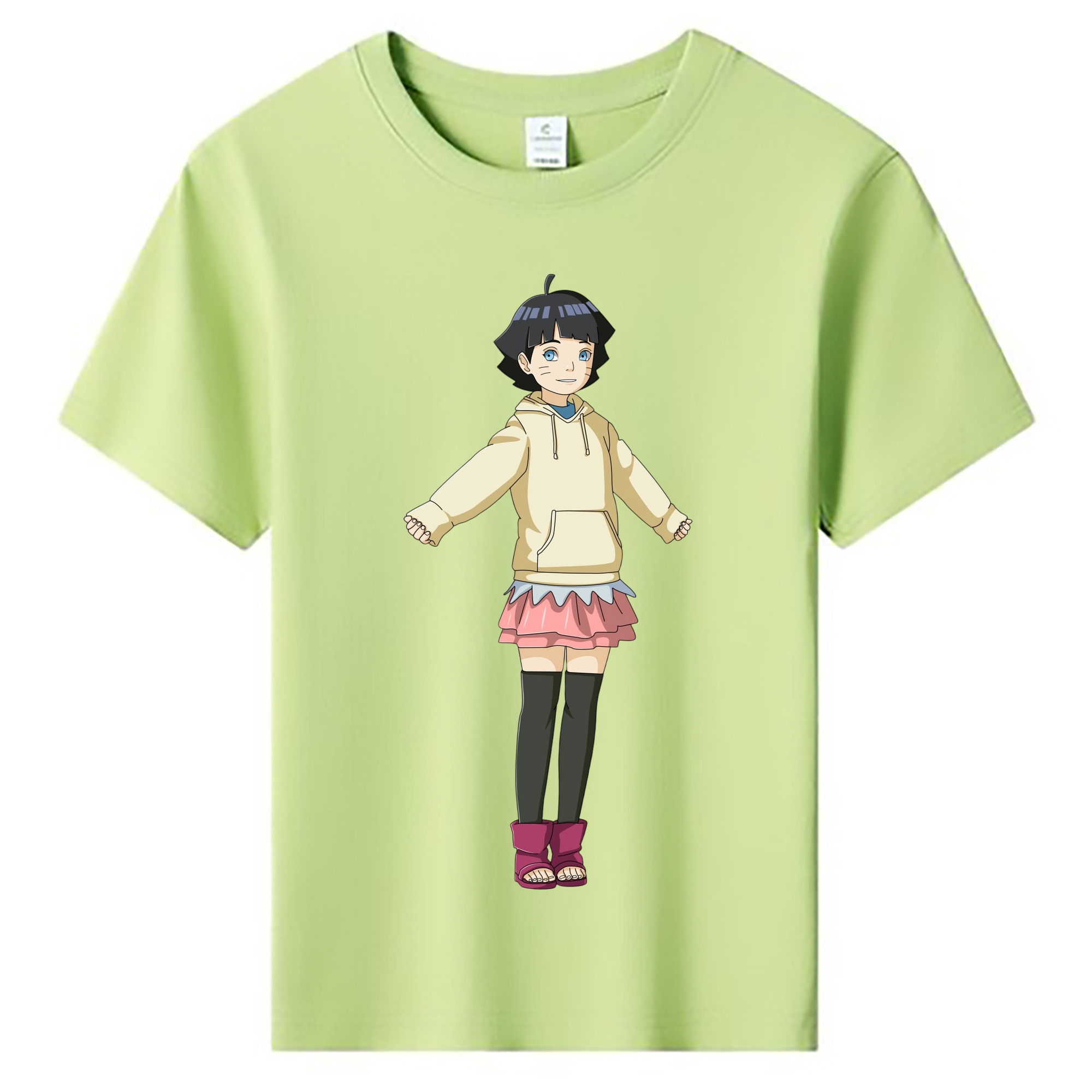 （画像用） NARUTO -ナルト- うずまき ヒマワリ Uzumaki Himawari 綿100％キッズTシャツ（フロントプリント）